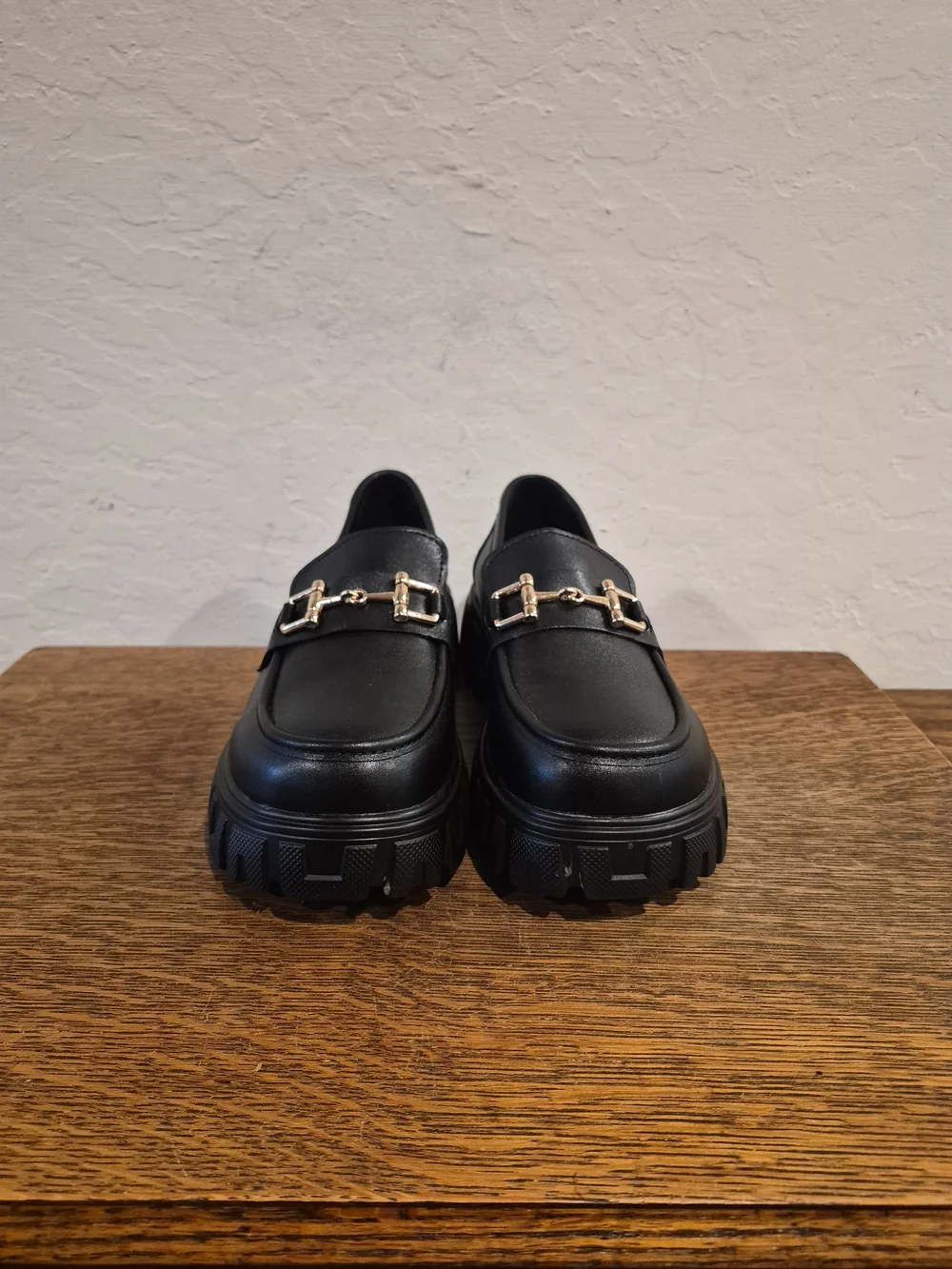 Black Chunky Platform Loafers  Women's Size US 7.5